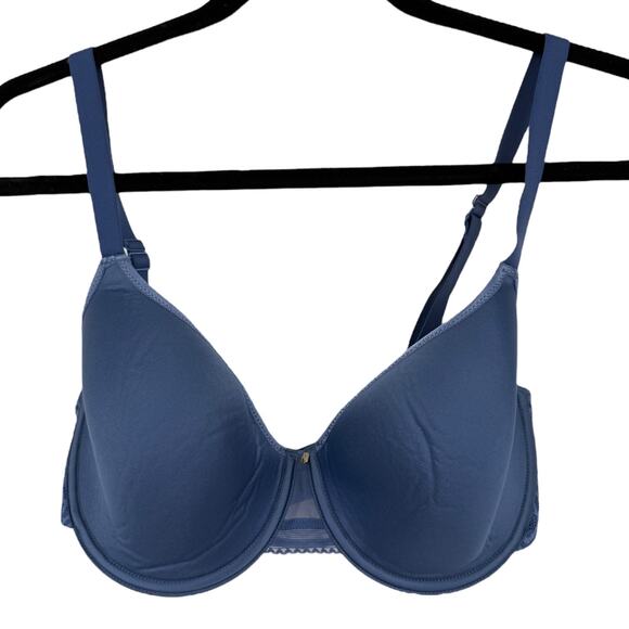 Chantelle T-Shirt bra C13B60 C Jolie Memory Foam blue size 32DDD 32F - Picture 2 of 7